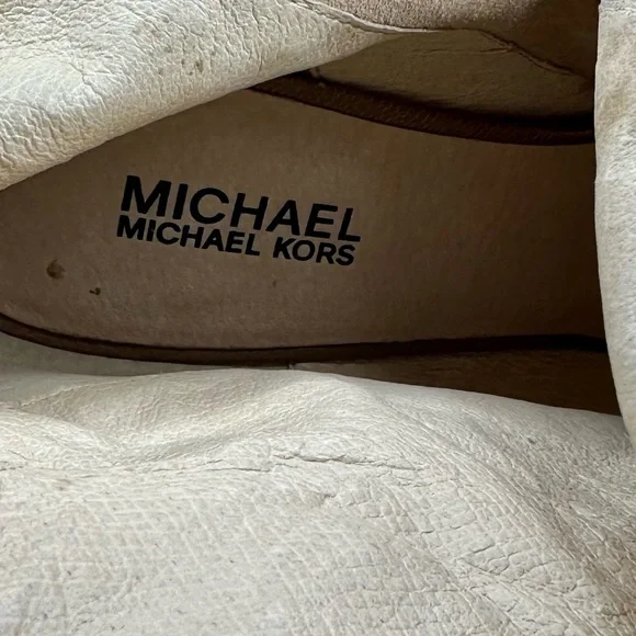 Michael Michael Kors Tan Leather Upper Peep Toe Boots Size 9.5 - Picture 12 of 16
